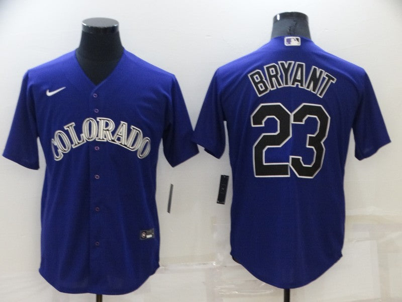 Men's Colorado Rockies Kris Bryant Purple Replica Baseball Jersey