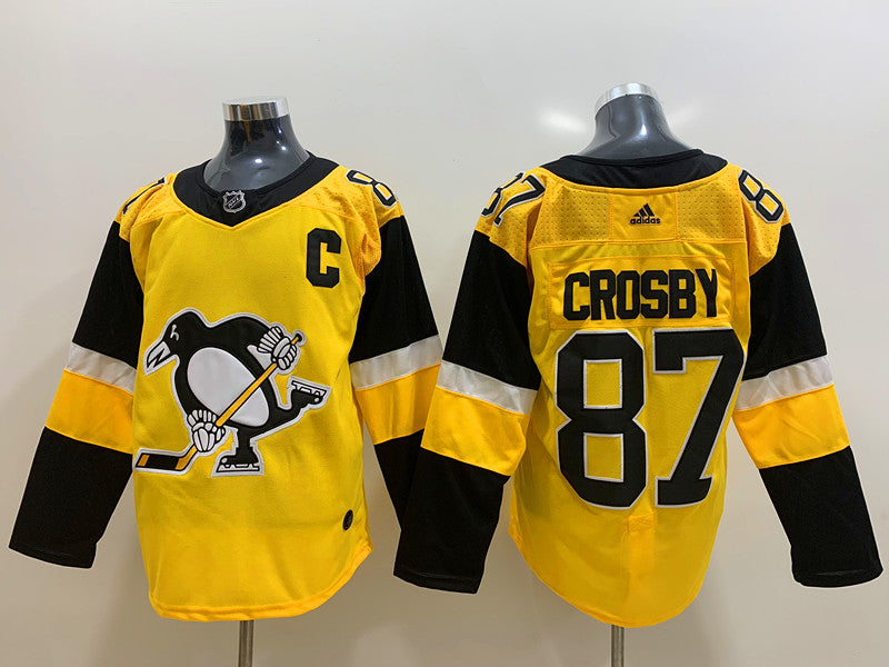 Men's Pittsburgh Penguins sidney crosby #87 Gold Player Game Jersey1