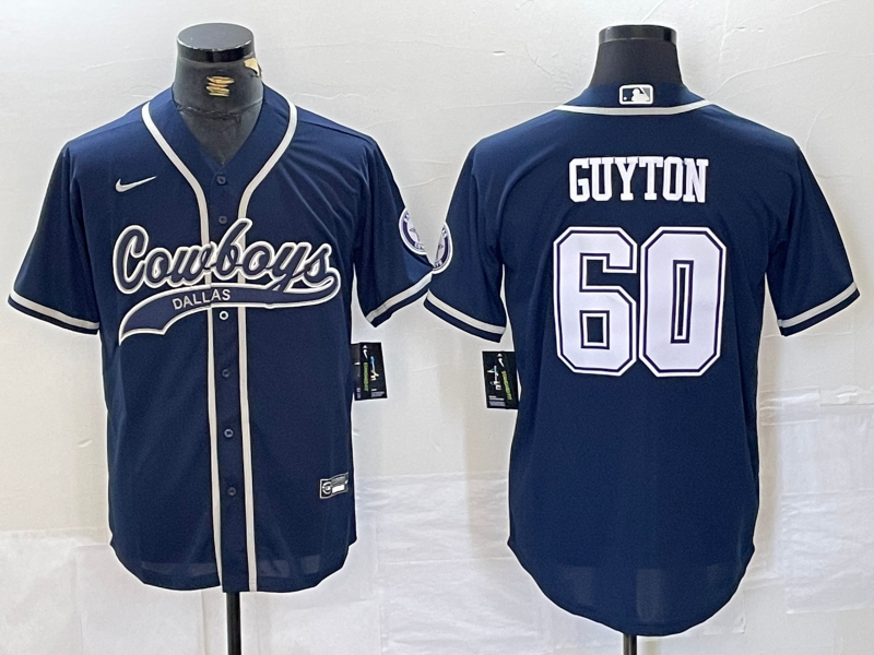 Men's Dallas Cowboys Tyler Guyton Navy Game Jersey