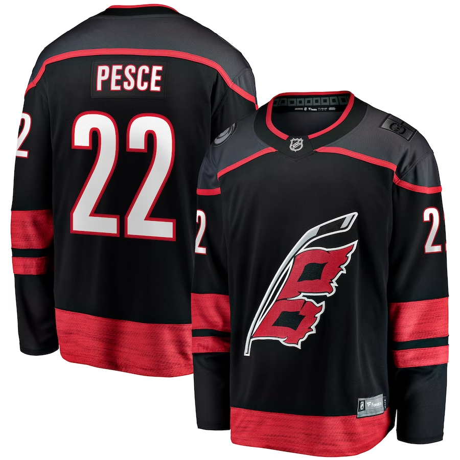 Men's Carolina Hurricanes Brett Pesce Black Player Game Jersey