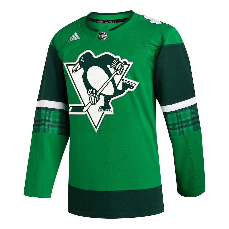 Custom Men's Pittsburgh Penguins  Kelly Green 2023 St. Patrick's Day Primegreen Authentic Jersey