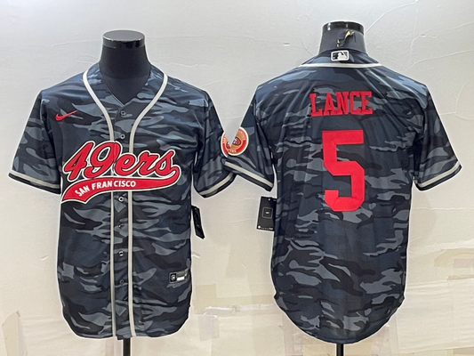 Men's San Francisco 49ers Trey Lance Grey Camouflage Game Jersey Joint Edition