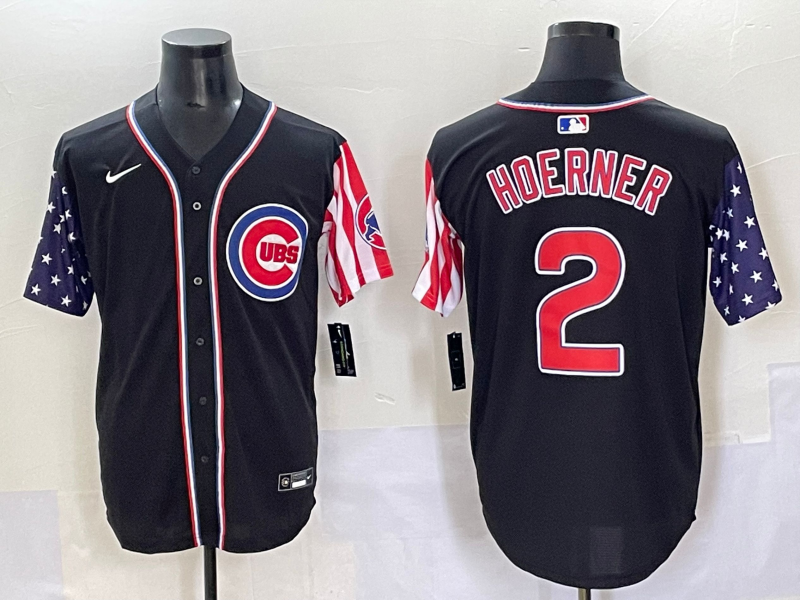 Men's Chicago Cubs Nico Hoerner Black Limited Player Jersey