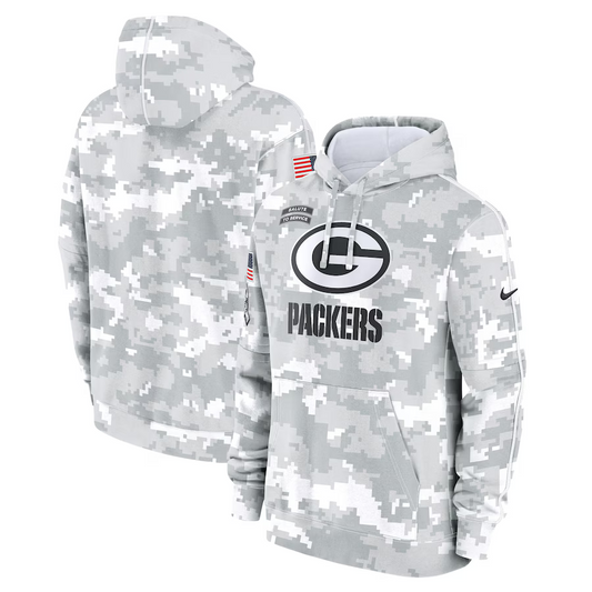 Men's Green Bay Packers Arctic Camo 2024 Salute to Service Club Fleece Pullover Hoodie1