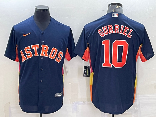 Men's Houston Astros Yuli Gurriel Navy Alternate Replica Player Name Jersey