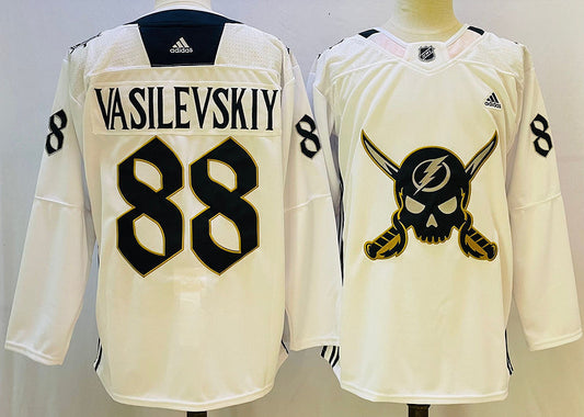 Men's Tampa Bay Lightning Andrei Vasilevskiy #88 White Game Jersey1