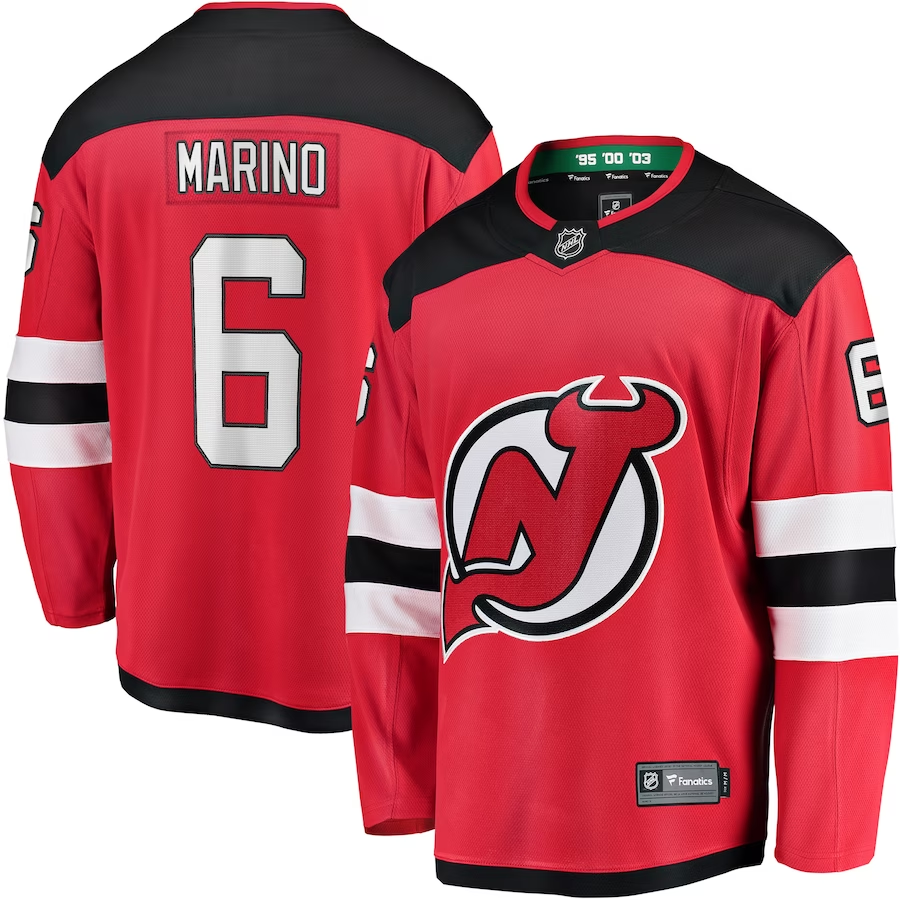 Men's New Jersey Devils John Marino Red Player Game Jersey