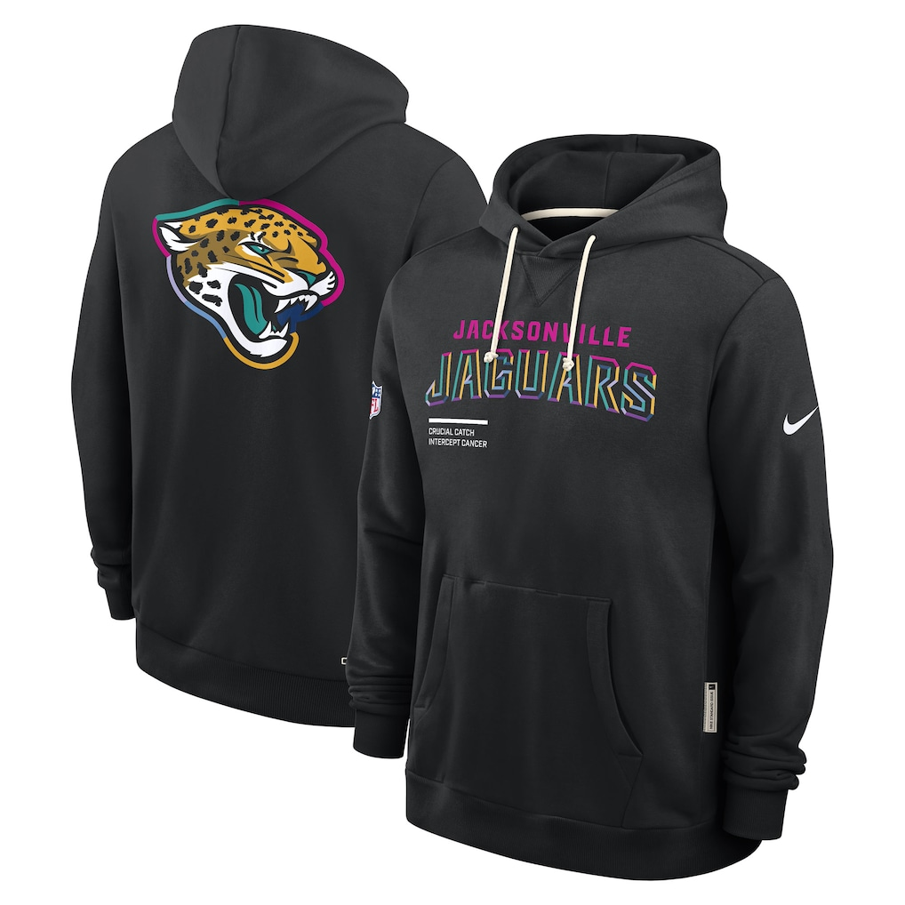Men's Jacksonville Jaguars  Black 2025 NFL Crucial Catch Sideline Standard Issue Dri-FIT Hoodie