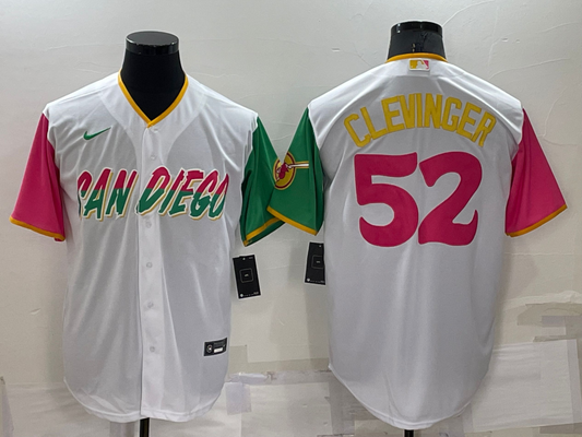 Men's San Diego Padres Mike Clevinger White Stitched Jersey