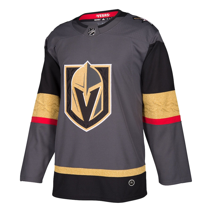 Custom Men's Vegas Golden Knights  Gray Alternate Blank Jersey