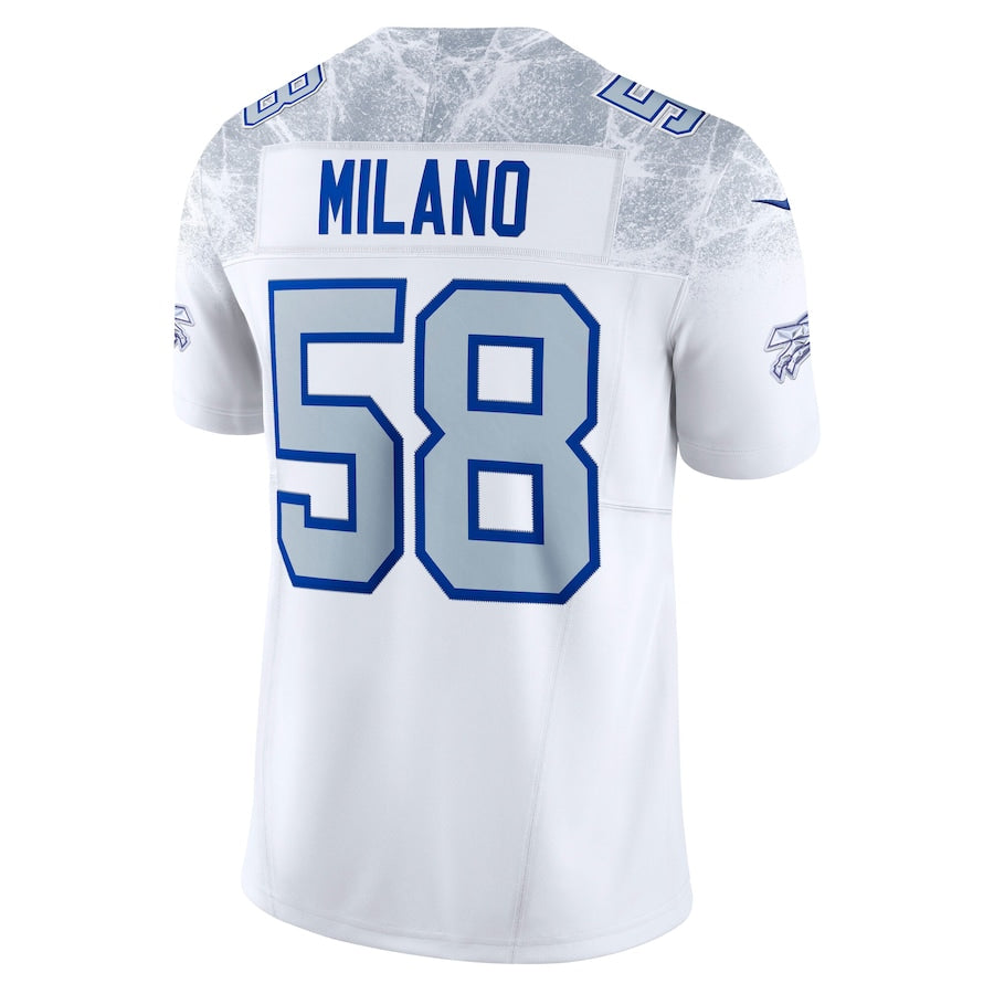 Men's Buffalo Bills Matt Milano  White 2025 Rivalries Collection F.U.S.E. VaporLimited Stitched Jersey