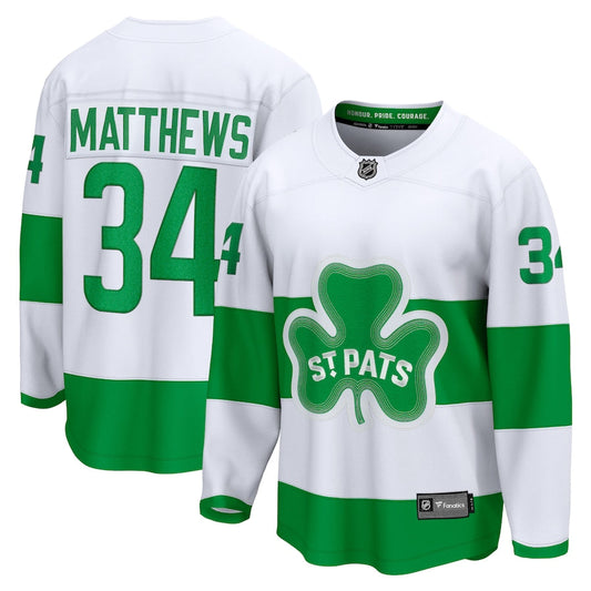 Auston Matthews Toronto Maple Leafs  St. Patricks Alternate Premier Breakaway Jersey - White