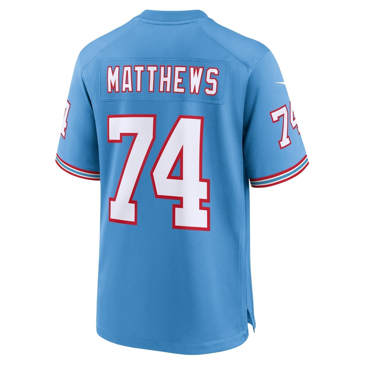 Bruce Matthews Tennessee Titans  Oilers Throwback Retired   Game Jersey - Light Blue