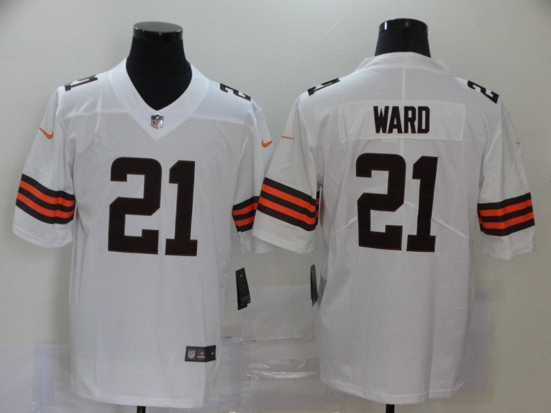 Men's Cleveland Browns Denzel Ward White Game Jersey