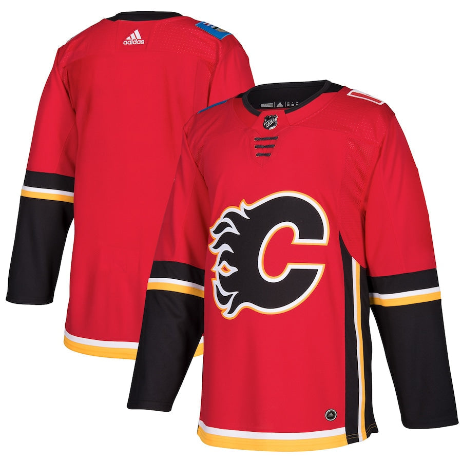 Custom Calgary Flames Home Blank Jersey - Red