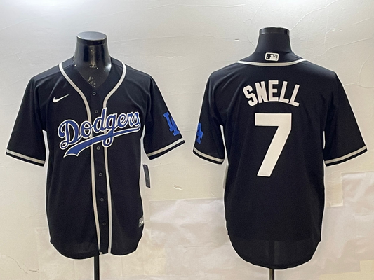 Men's Los Angeles Dodgers Blake Snell Black Replica Game Jersey