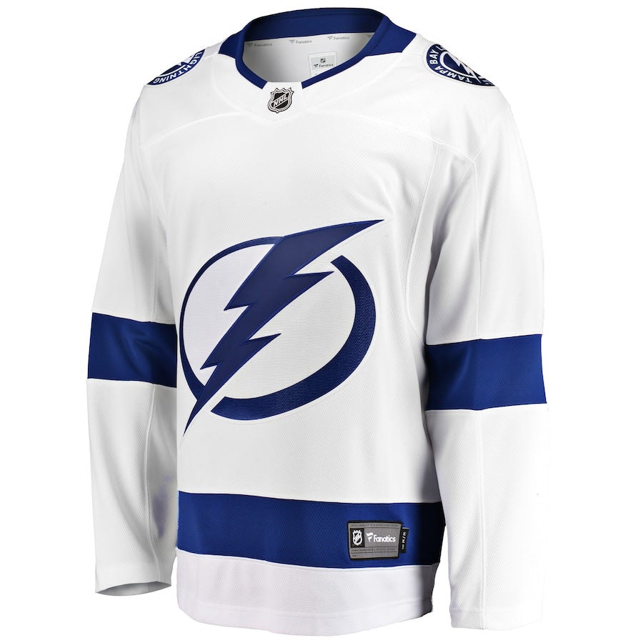 Custom Men's Tampa Bay Lightning White Breakaway Away Jersey