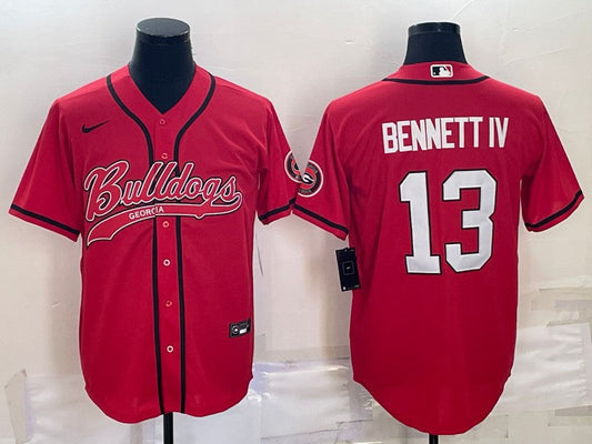 Men's Georgia Bulldogs Stetson Bennett Red Game Player Jersey