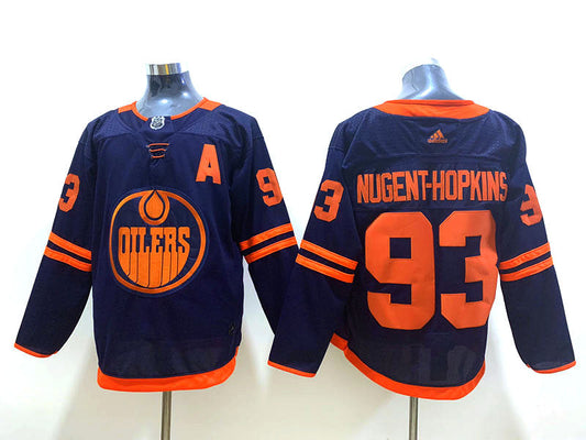 Men's Edmonton Oilers Ryan Nugent-Hopkins #93 Navy Breakaway Player Jersey1