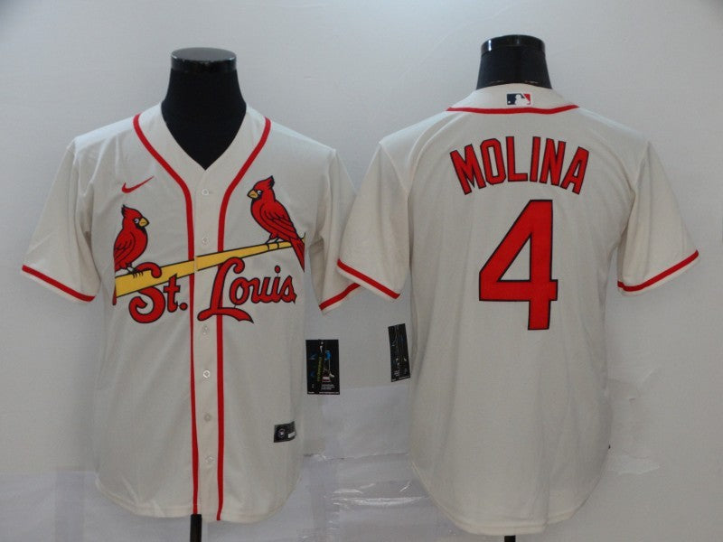 Men's St. Louis Cardinals Yadier Molina  Cream Alternate Jersey Beige