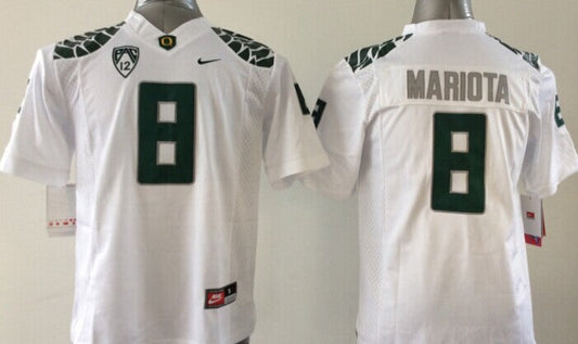 Men's Oregon Ducks Marcus Mariota White Replica Jersey