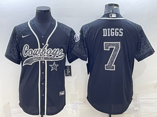 Men's Dallas Cowboys Trevon Diggs Black RFLCTV Limited Jersey Joint Edition
