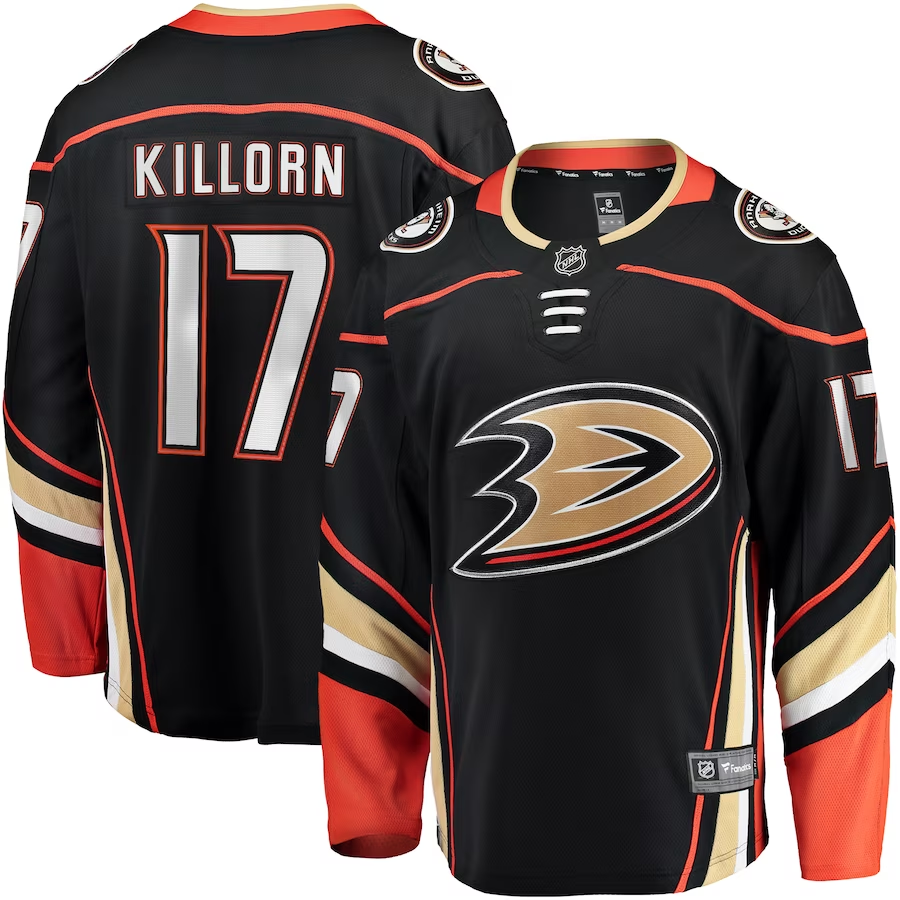 Men's Anaheim Ducks Alex Killorn Black Home Breakaway Jersey