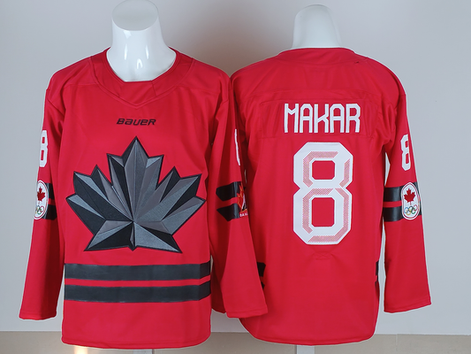Men's Canada Hockey Cale Makar #8 Red 2026 Winter Olympics Jersey