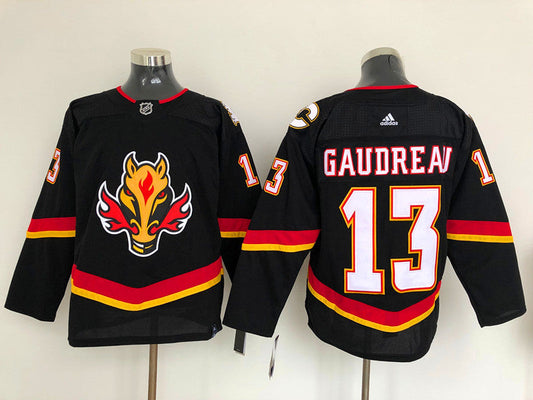 Men's Calgary Flames Johnny Gaudreau #13 Black Breakaway Player Jersey1