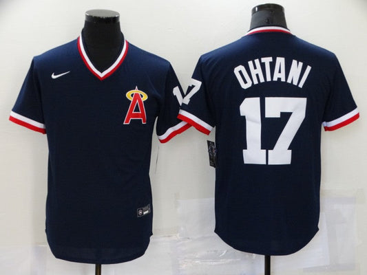 Men's Los Angeles Angels Shohei Ohtani Navy Printed Baseball Jersey