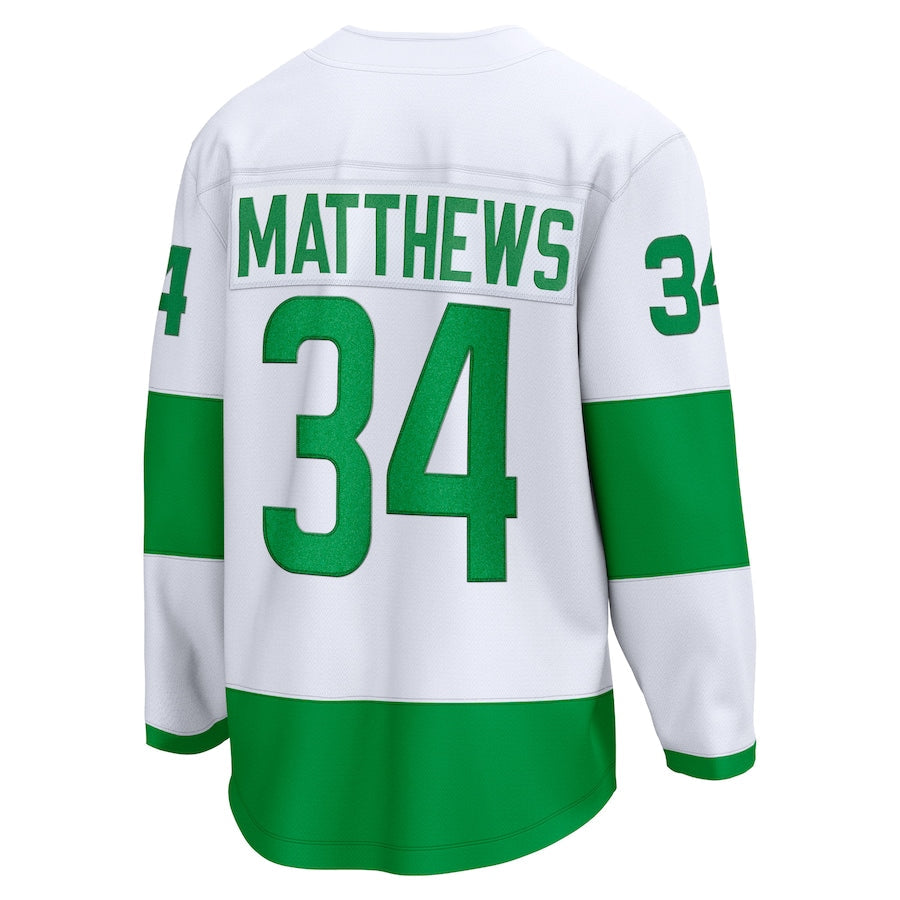 Auston Matthews Toronto Maple Leafs  St. Patricks Alternate Premier Breakaway Jersey - White