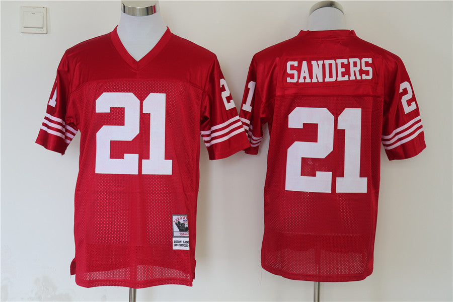 Men's San Francisco 49ers Deion Sanders  Scarlet Legacy Replica Player Jersey1
