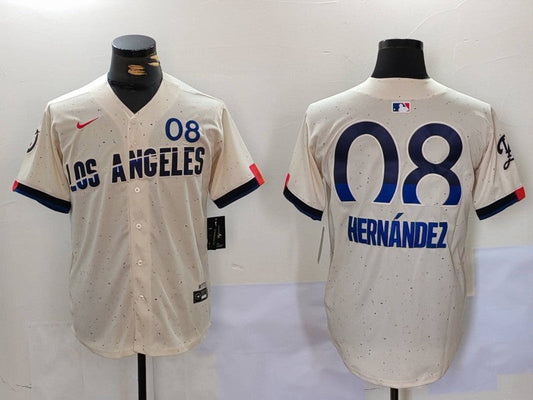 Men's Los Angeles Dodgers Enrique Hernandez Cream 2024 City Connect Player Jersey