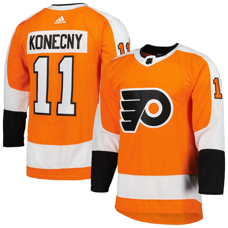 Men's Philadelphia Flyers Travis Konecny  Orange Home Primegreen Authentic Player Jersey