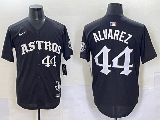 Men's Houston Astros Yordan Alvarez Black Game Player Jersey