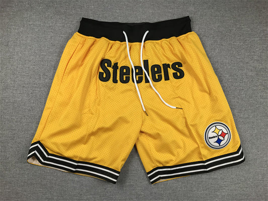 Men's Pittsburgh Steelers Yellow Pocket Shorts
