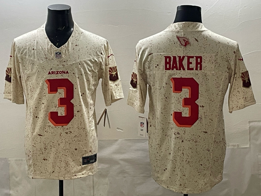 Men's Arizona Cardinals Budda Baker #3 Natural 2025 Rivalries Collection Limited Jersey