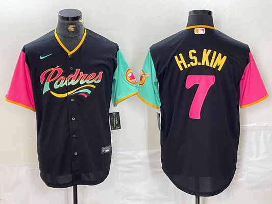 Men's San Diego Padres Ha-Seong Kim #7 Black City Connect Replica Player Jersey