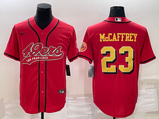 Men's San Francisco 49ers Christian McCaffrey Red Player Jersey Joint Edition