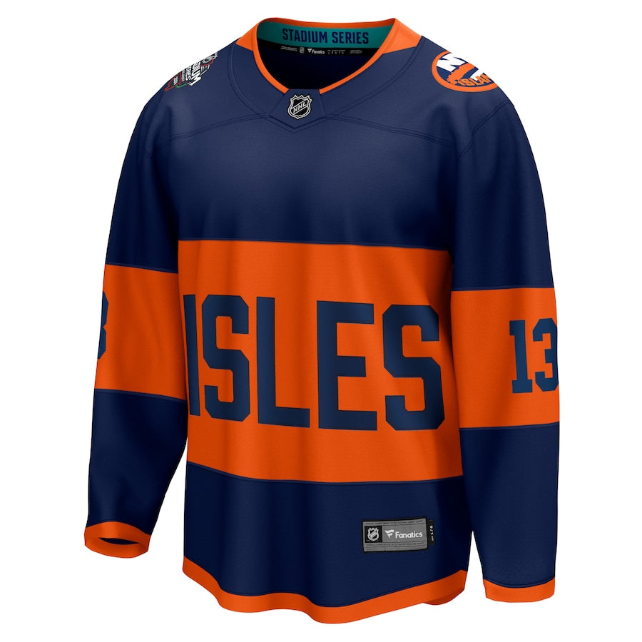 Mathew Barzal New York Islanders Fanatics Branded 2024 NHL Stadium Series Breakaway Player Shirt Navy