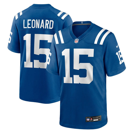 Indianapolis Colts Riley Leonard Royal Team Game Jersey