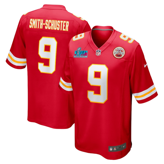 Men's Kansas City Chiefs JuJu Smith-Schuster Red Super Bowl LVII Patch Game Jersey