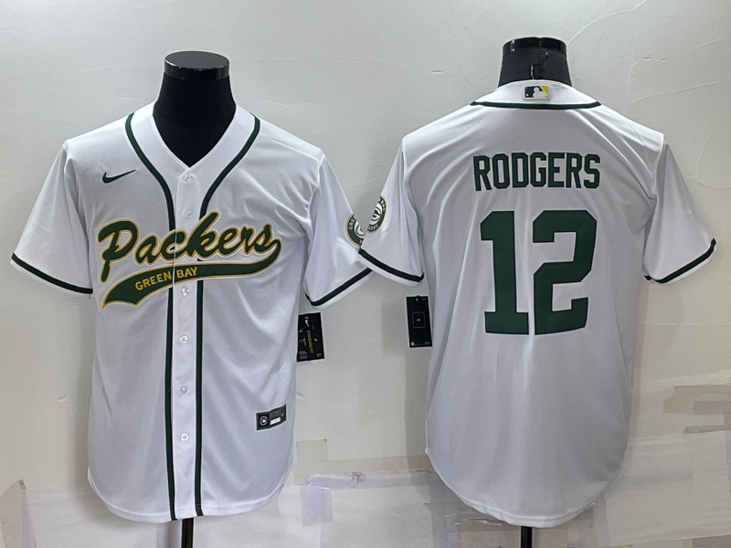 Men's Green Bay Packers Aaron Rodgers White Legend Jersey Joint Edition