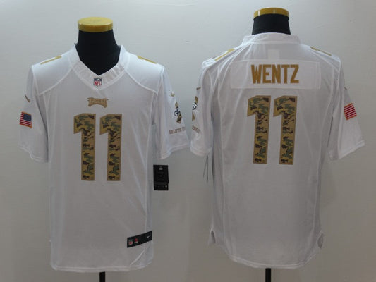 Men's Philadelphia Eagles #11 Carson Wentz White Game Player Jersey1