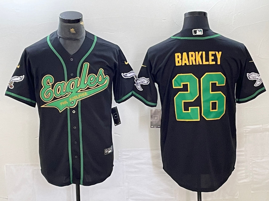 Men's Philadelphia Eagles Saquon Barkley Black Game Jersey Joint Edition