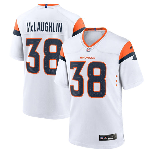 Jaleel McLaughlin Denver Broncos  Game Jersey -  White
