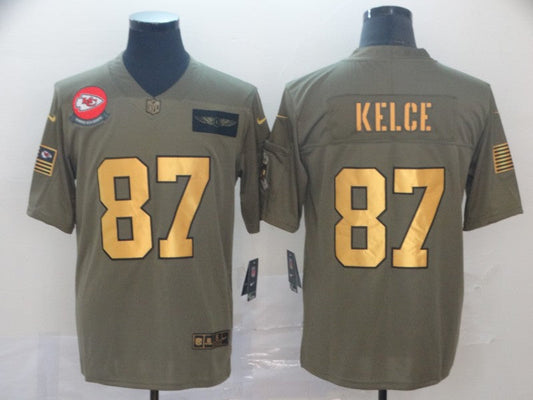 Men's Kansas City Chiefs Travis Kelce #87 Brown Player Game Jersey1