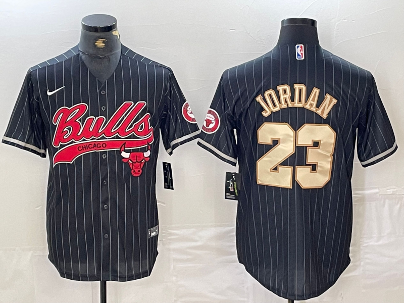 Men's Chicago Bulls Michael Jordan #23 Black Alternate Game Jersey