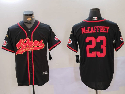 Men's San Francisco 49ers Christian McCaffrey Black Replica Player Jersey