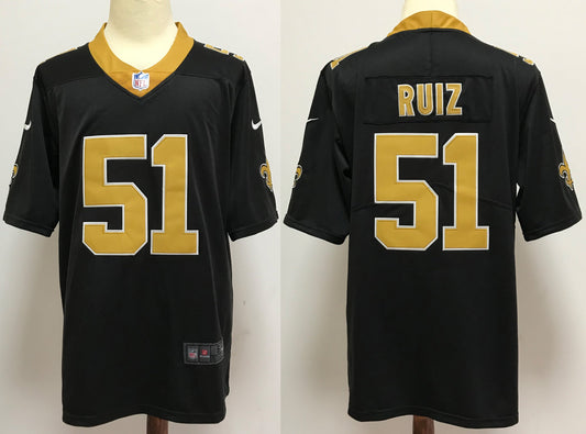 Men's New Orleans Saints Cesar Ruiz Black Game Jersey